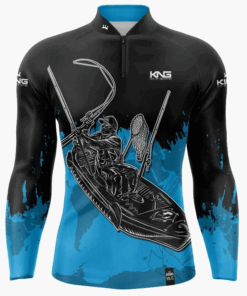 Camisa De Pesca +UV50 Dry Fit Azul Kayak King