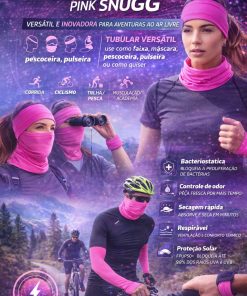 Alternative view of Bandana Tubular Esportiva Multifuncional Rosa Neon Snugg