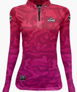 Camisa de Pesca Feminina +UV50 Tecno Dry Fit Pink King