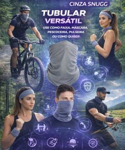 Alternative view of Bandana Tubular Esportiva Multifuncional Cinza Snugg