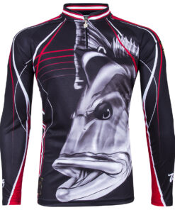 Camisa De Pesca +UV50 DryFit Tucunaré Vermelho Cinza King