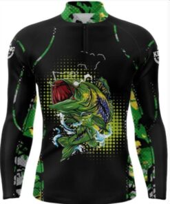 Camisa De Pesca +UV50 Dry Fit Tucunaré Verde Preto King