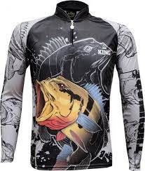 Camisa De Pesca +UV50 DryFit Tucunaré Preto Cinza King