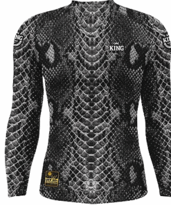 Camisa De Pesca +UV50 Dry Fit Unissex Estampa Cobra Cinza King