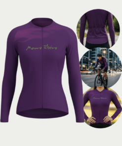 Alternative view of Camisa Ciclismo Feminina Manga Longa Intense Roxa Mauro Ribeiro