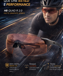 Alternative view of Óculos Esportivo HB Quad R 2.0 Matte Graphite Amber