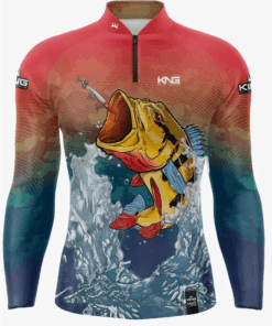 Camisa De Pesca +uv50 Dry Fit Tucunaré Laranja King