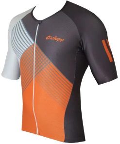 Camisa De Ciclismo Masculina Chess Xadrez Laranja Cinza Ciclopp