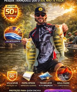 Alternative view of Camisa De Pesca +UV50 Tucunaré Vermelho Cinza King