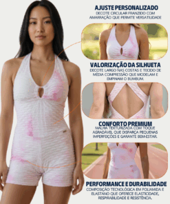 Alternative view of Macaquinho Jacquard Up Rosa Tie Dye Movimento E Companhia