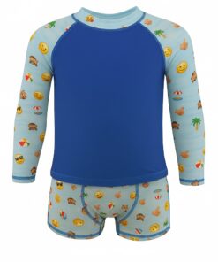 Conjunto Infantil Uv50+ Camiseta Longa E Sunga Azul