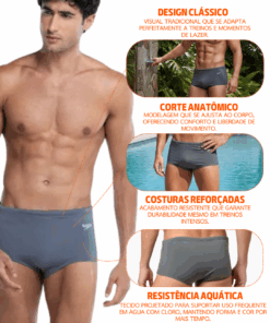 Alternative view of Sunga Masculina Speedo Tradicional II Cinza Aço