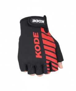 Luvas para Ciclismo Unissex Preto e Vermelho Kode Stripes