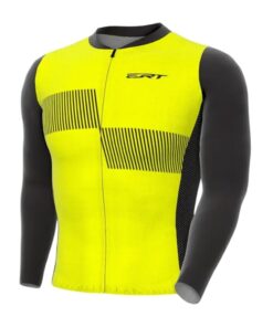 Camisa de Ciclismo Euro Jasper Manga Longa Amarela Ert