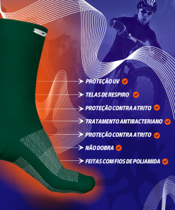 Alternative view of Meia de Ciclismo Unissex Verde Escuro Ert