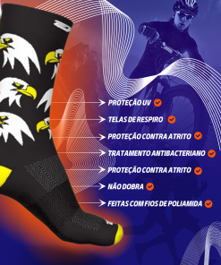 Alternative view of Meia de Ciclismo Unissex Preta Águia Ert