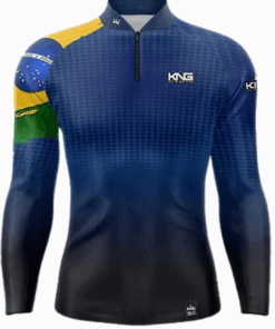 Camisa de Pesca Unissex+UV50 Brasil Azul King