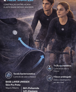 Alternative view of Camisa Segunda Pele Unissex Skin Pro Preta Mauro Ribeiro