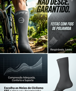 Alternative view of Meia De Ciclismo Unissex Carvão Total Ert