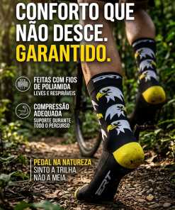 Alternative view of Meia de Ciclismo Unissex Preta Águia Ert