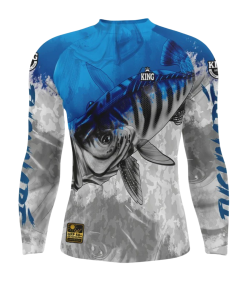 Camisa De Pesca Infantil Proteção Solar Azul Peixe Tucuneré King