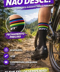 Alternative view of Meia de Ciclismo Unissex Preta Campeão Mundial Ert