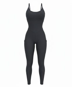 Macacão Feminino Breeze Preto Com Bolso Movimento E Companhia