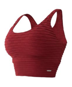 Top Cropped Fitness Vinicola Alta Sustentação Cós Largo Delicate M&C