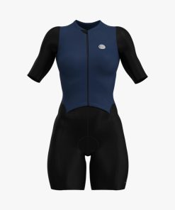 Macaquinho de Ciclismo Feminino Velox Azul Mauro Ribeiro