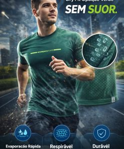 Alternative view of Camiseta Esportiva Masculina Dry Fit Opaque Verde M&C