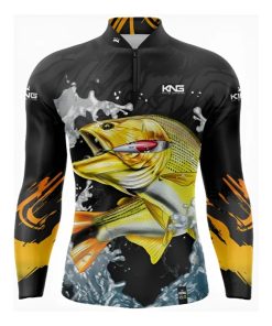 Camisa Esportiva Unissex+UV50 Dourado Preto King