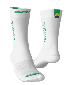 Meia De Ciclismo Unissex Brasil Branco Total Ert
