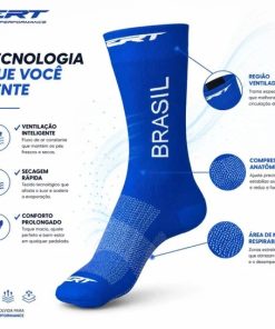 Alternative view of Meia De Ciclismo Unissex Brasil Azul Total Ert