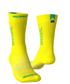 Meia De Ciclismo Unissex Brasil Amarela Total Ert