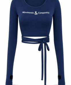 Cropped Fitness Brave Azul Marinho Movimento & Companhia