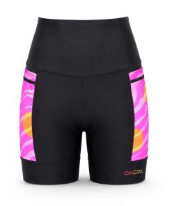 Short de Corrida Feminino Preto Bolsos Zero Transparência Ciacool