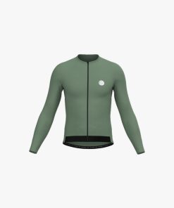 Camisa De Ciclismo Masculina Fiber 2.0 Verde Matte Mangas Longas Mauro Ribeiro Sports